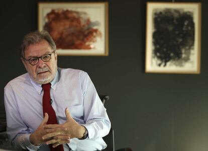 El presidente de PRISA, Juan Luis Cebrián, durante la entrevista