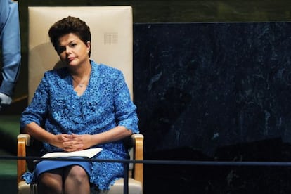 La presidenta de Brasil, Dilma Rousseff, espera su turno para hacer la intervención inaugural de la Asamblea General de la ONU, el pasado 21 de septiembre.
