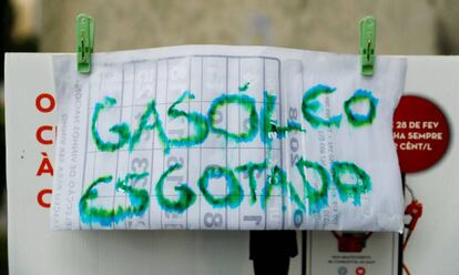 Gasolinera de Oporto sin gasóleo.
 