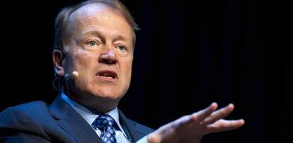 John Chambers, presidente y consejero delegado de Cisco, durante su intervenci&oacute;n en el &uacute;ltimo CES de Las Vegas, el pasado enero.