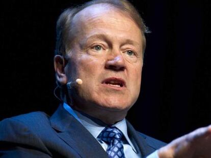 John Chambers, presidente y consejero delegado de Cisco, durante su intervenci&oacute;n en el &uacute;ltimo CES de Las Vegas, el pasado enero.