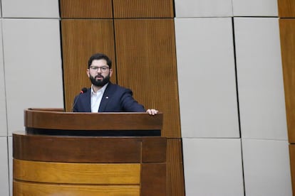 Boric, este viernes en el Congreso paraguayo, dijo que el desafío "más grande" para las sociedades actuales es "abordar la crisis en materia de seguridad".