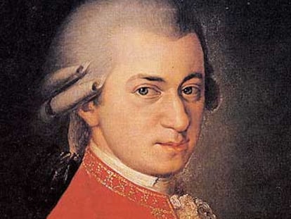 Un retrato de Wolfgang Amadeus Mozart.