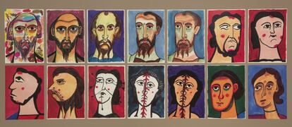 14 de los rostros de América Sánchez inspirados en las pinturas del MNAC.