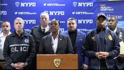 La comisionada de Policía de Nueva York, Keechant Sewell, durante una rueda de prensa sobre el ataque del pasado 31 de diciembre.