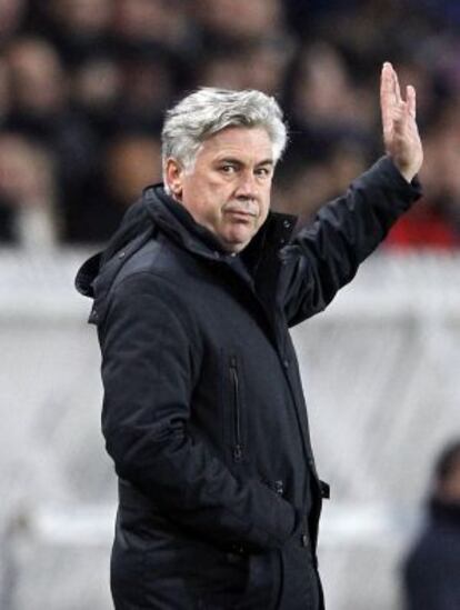 Ancelotti, durante un partido del PSG.