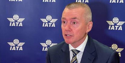 El director general de Iata, Willie Walsh, en la asamblea anual de la asociación en Qatar.