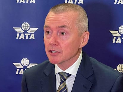 El director general de Iata, Willie Walsh, en la asamblea anual de la asociación en Qatar.