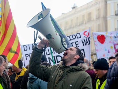 Ninth day of taxi strike in Madrid.