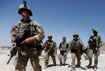 Militares estadounidenses patrullan en Afganistán, en agosto.
