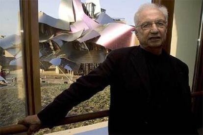 Frank Gehry, fotografiado ayer en Elciego (Álava).