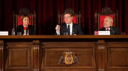 El presidente de la Generalitat, Ximo Puig, durante su intervención en el congreso.