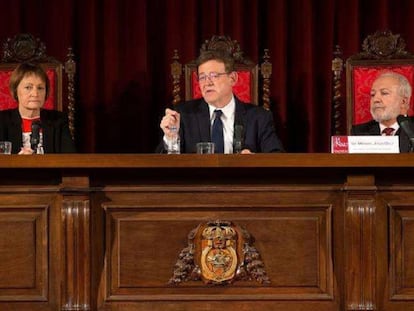 El presidente de la Generalitat, Ximo Puig, durante su intervención en el congreso.