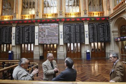 Patio de operaciones de la Bolsa de Madrid.