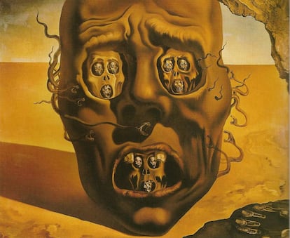 'El rostro de la guerra', pintado por Salvador Dalí en 1940, desde California (Estados Unidos), en plena Segunda Guerra Mundial.