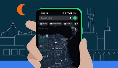 Google Maps en modo oscuro