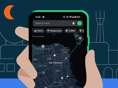 Google Maps en modo oscuro