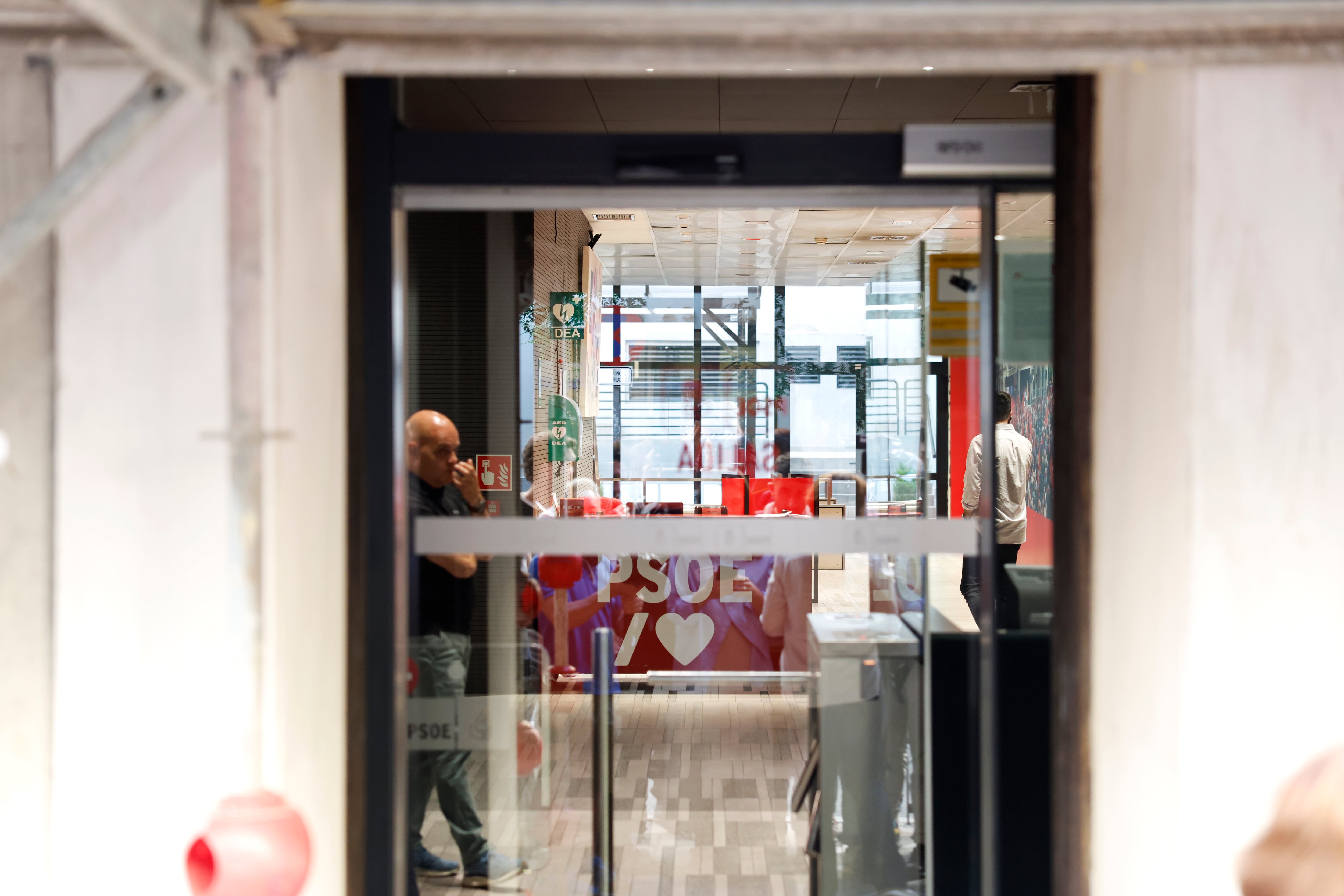 Interior de la sede del PSOE en la calle Ferraz de Madrid, este miércoles.