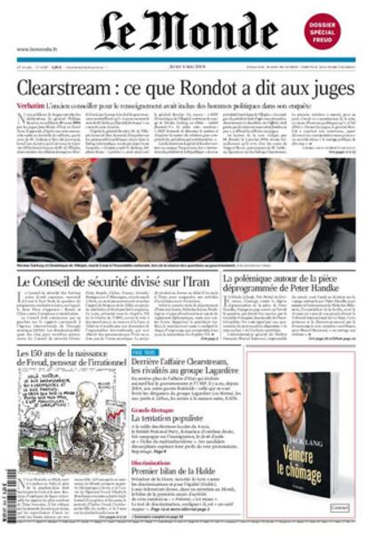 Portada de la edición de esta tarde de <i>Le Monde.</i>