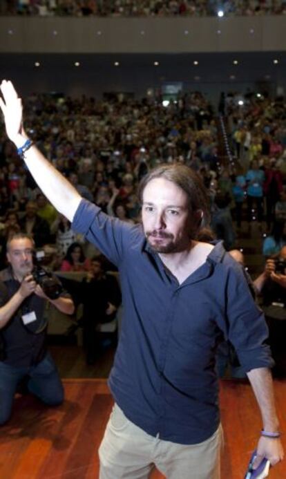 Pablo Iglesias, ayer en Coruña.
