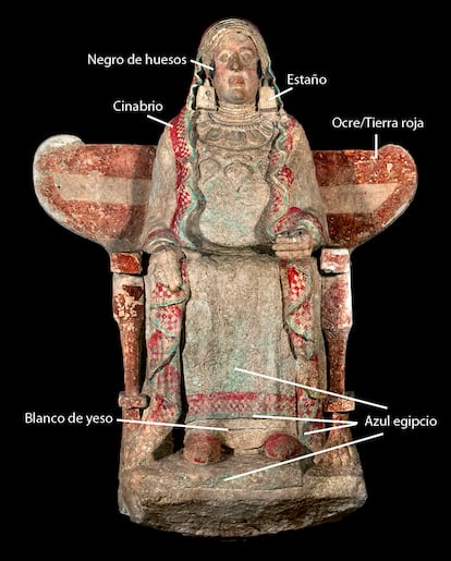 Pigments used on the Lady of Baza became visible after eliminating specular light.