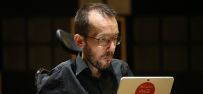 Pablo Echenique, eurodiputado de Podemos, en un acto de la formación morada en Calatayud (Zaragoza).