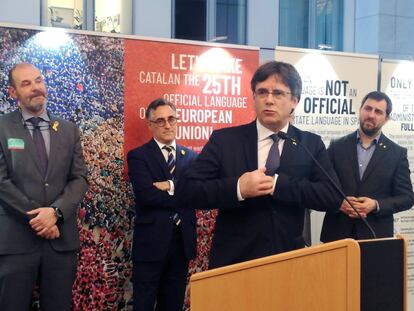 Carles Puigdemont en el Parlamento Europeo la semana pasada.