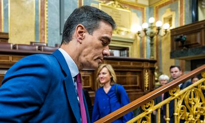 Pedro Sánchez, durante la sesión de control al Gobierno en el Congreso.