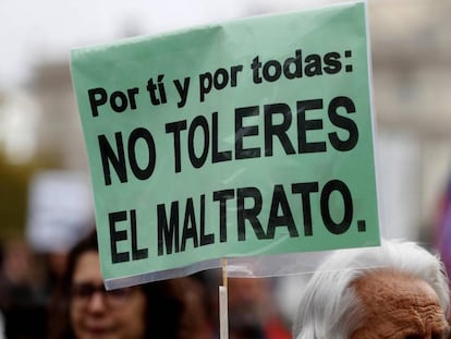 Pancarta de la manifestación del pasado 25 de noviembre contra la violencia de género.  