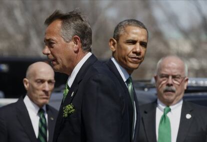 El líder republicano en el Congreso, John Boehner, y Barack Obama