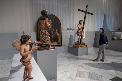 La obra 'Cristo de los dolores' en la exposición de Pedro Roldán. 
