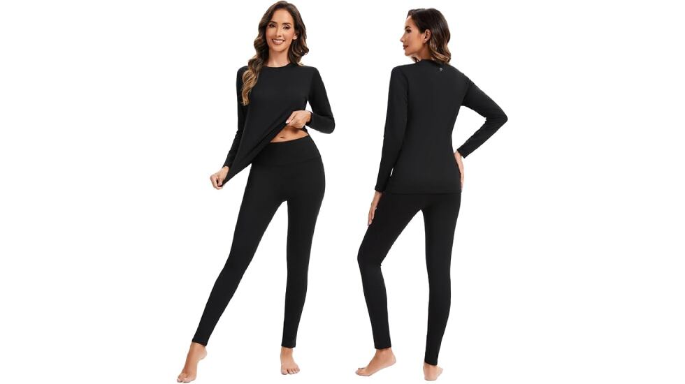 Conjunto de camiseta y pantalones térmicos para mujer.
