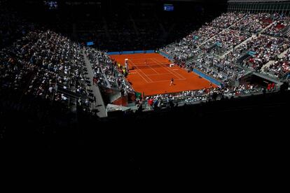 Vista de la Caja Mágica, durante el partido.