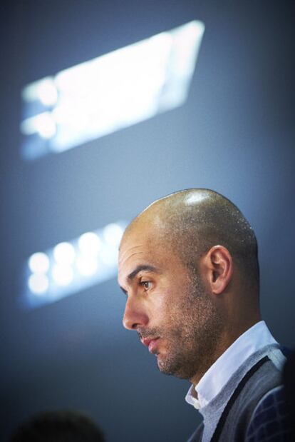 Pep Guardiola, ayer.