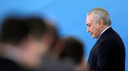 Michel Temer no último dia 29, no Palácio do Planalto.