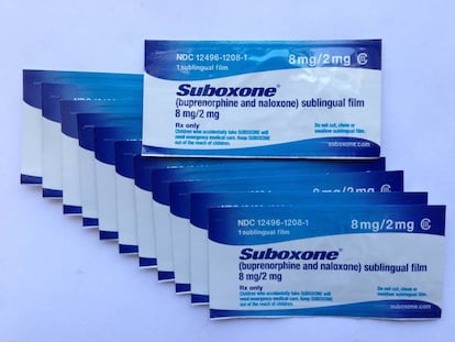 Imagen de archivo del medicamento de la polémica, el Suboxone, de Indivior.