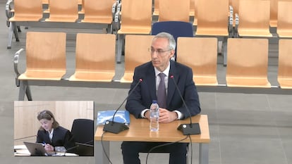 Luis Bremond, exfuncionario del Ayuntamiento de Arganda, durante el interrogatorio de la fiscal en el juicio sobre el desembarco de la trama Gürtel en ese municipio, este lunes.
