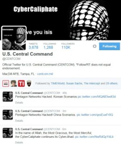 El compte del Comandament Central després de ser atacat.