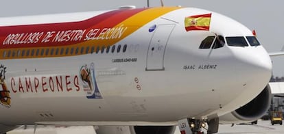 El avión de la selección