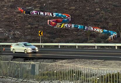 Vista de la carretera en La Paz, Baja California, México. En enero de 2021.