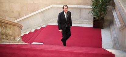 Artur Mas a su llegada al pleno sobre los Presupuestos. / ALBERT GARC&Iacute;A