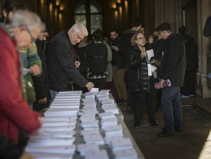 Col·legi electoral ubicat a la Universitat de Barcelona, a les eleccions catalanes del desembre del 2017.