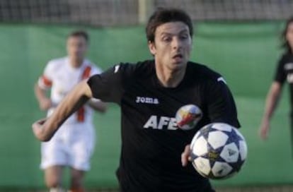 Oriol Lozano, en un partido de la AFE contra el Shakhtar.