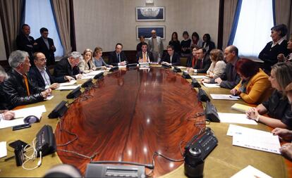 Firma de un pacto por la dependencia en el Congreso de los Diputados. 