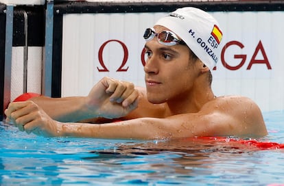 Hugo González, tras quedar sexto en los 200m espalda.