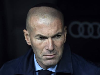 Zidane, durante el partido contra el Villarreal. 