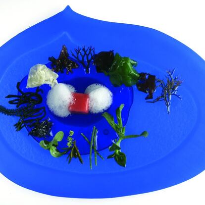 'Plato Mar', creado en El Bulli de Ferran Adrià con distintas variedades de algas frescas.