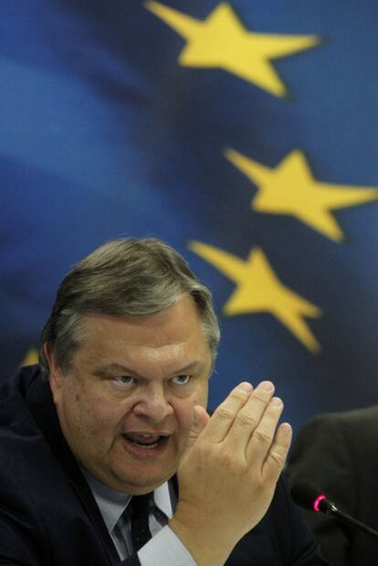 Evangelos Venizelos en una comparecencia, ayer en Atenas (Grecia).