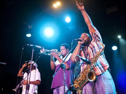 Soul Rebels durante su actuación del martes en el Festival de Jazz de Barcelona.