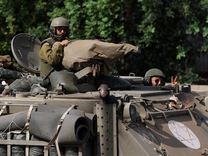 Un vehículo militar israelí cerca de la frontera con Líbano, el 31 de octubre.